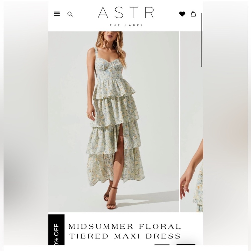 ASTR the label midsummer tiered maxi dress size M